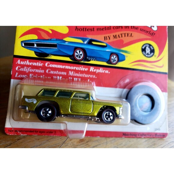 1994 Hot Wheels CLASSIC NOMAD Lime Green Vintage Collection 5743 Red Line Button - Picture 4 of 14